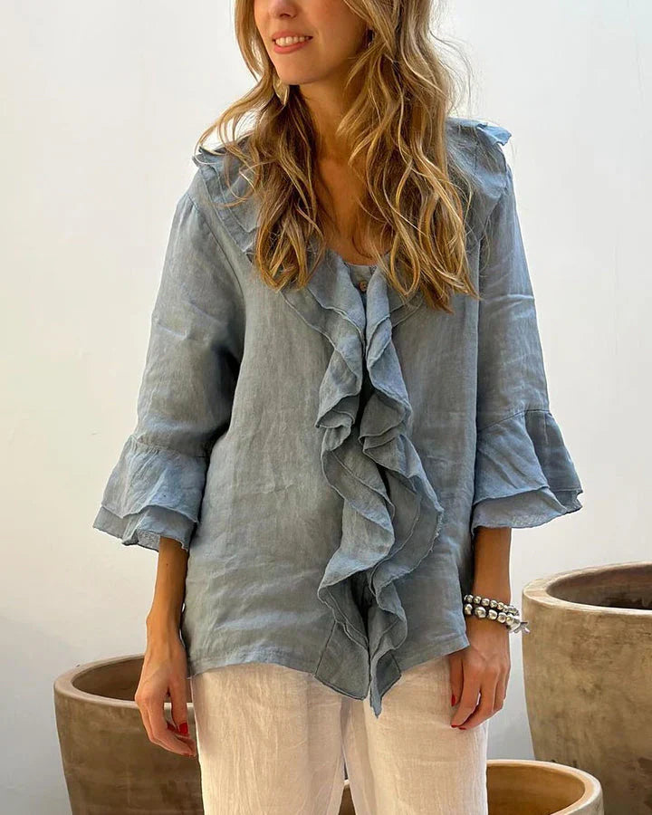 Cherry Ruffled Blouse
