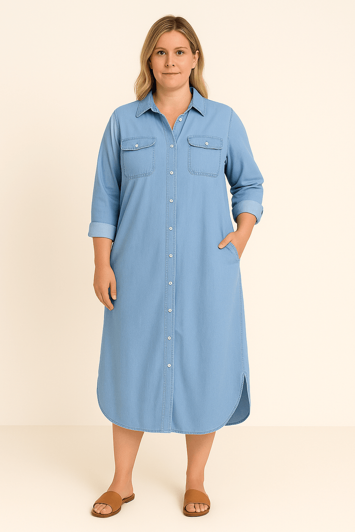 Celine Denim Midi Dress