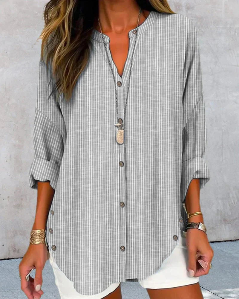 Juliet Stripe V-Neck Top