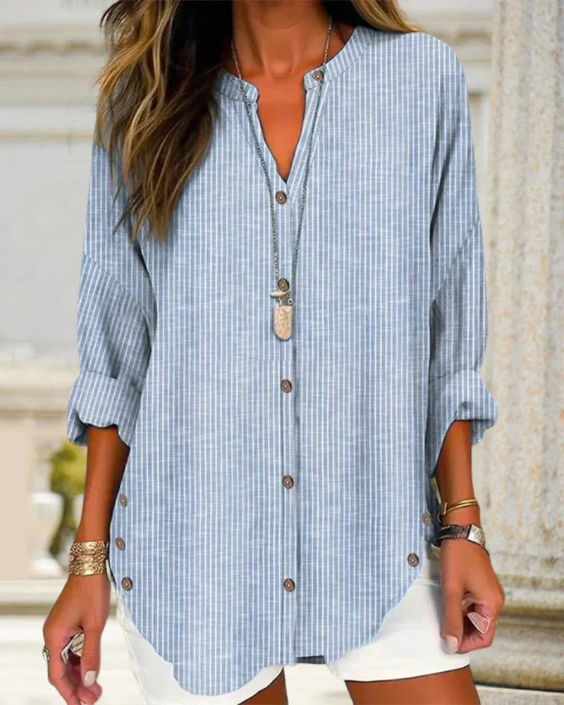 Juliet Stripe V-Neck Top