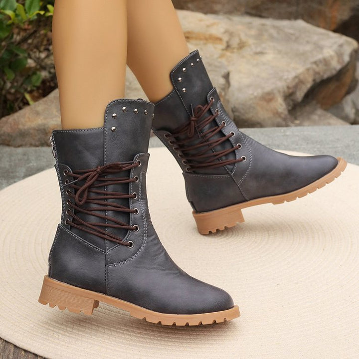 Kaitly™ - Edgy Lace-Up Boots