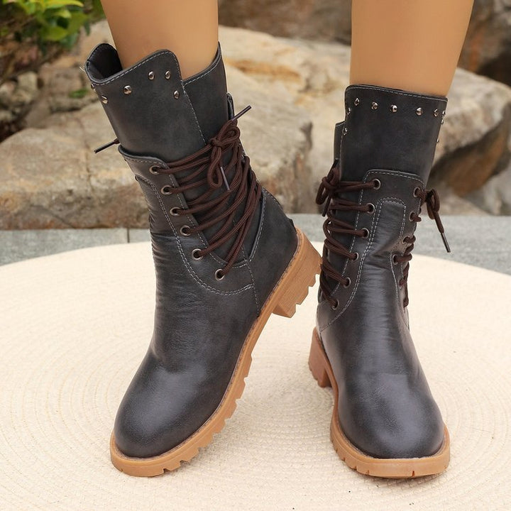 Kaitly™ - Edgy Lace-Up Boots