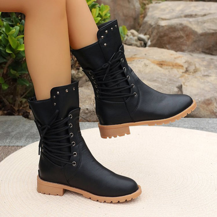 Kaitly™ - Edgy Lace-Up Boots