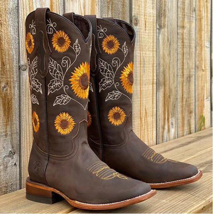 Dahlia™ - Sunflower Cowgirl Boots