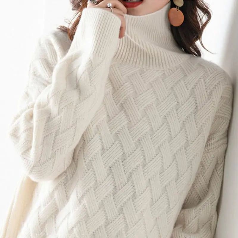 Elarise™ - Braided Turtleneck Sweater
