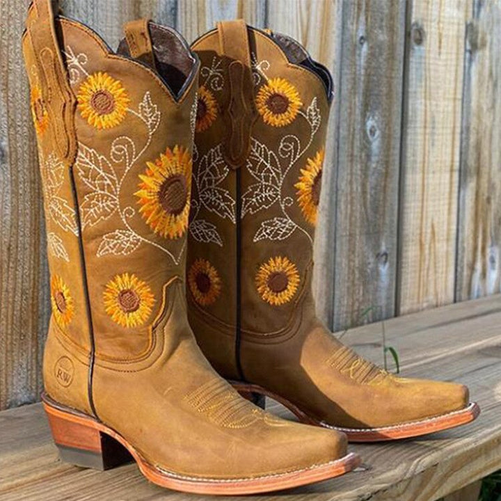 Dahlia™ - Sunflower Cowgirl Boots