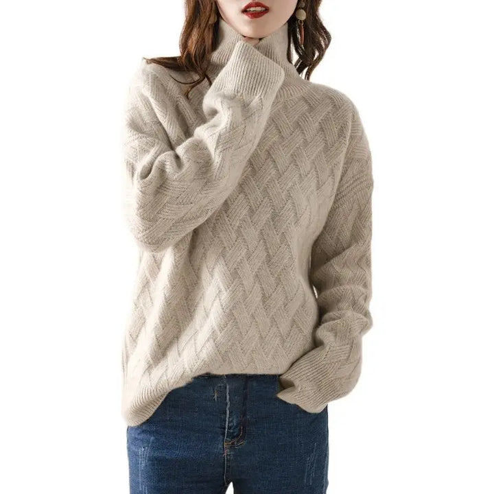 Elarise™ - Braided Turtleneck Sweater