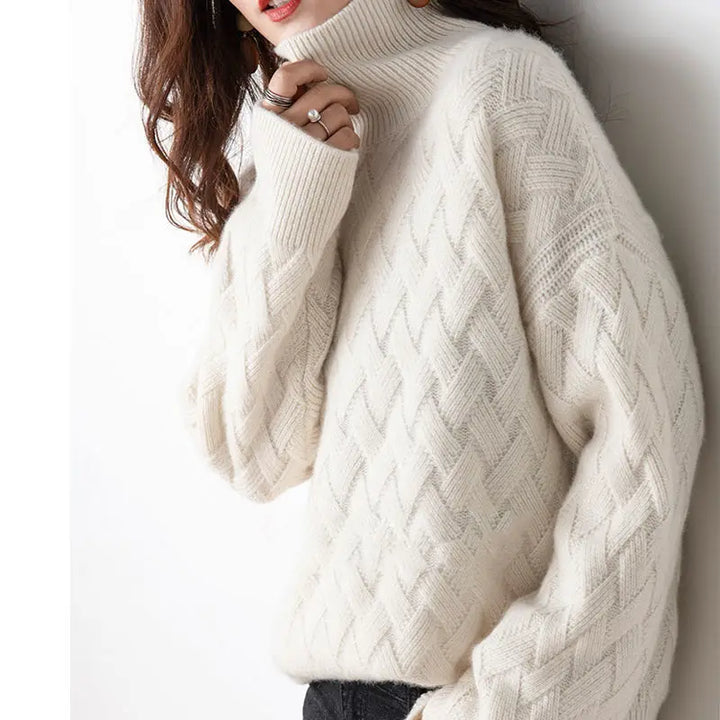 Elarise™ - Braided Turtleneck Sweater